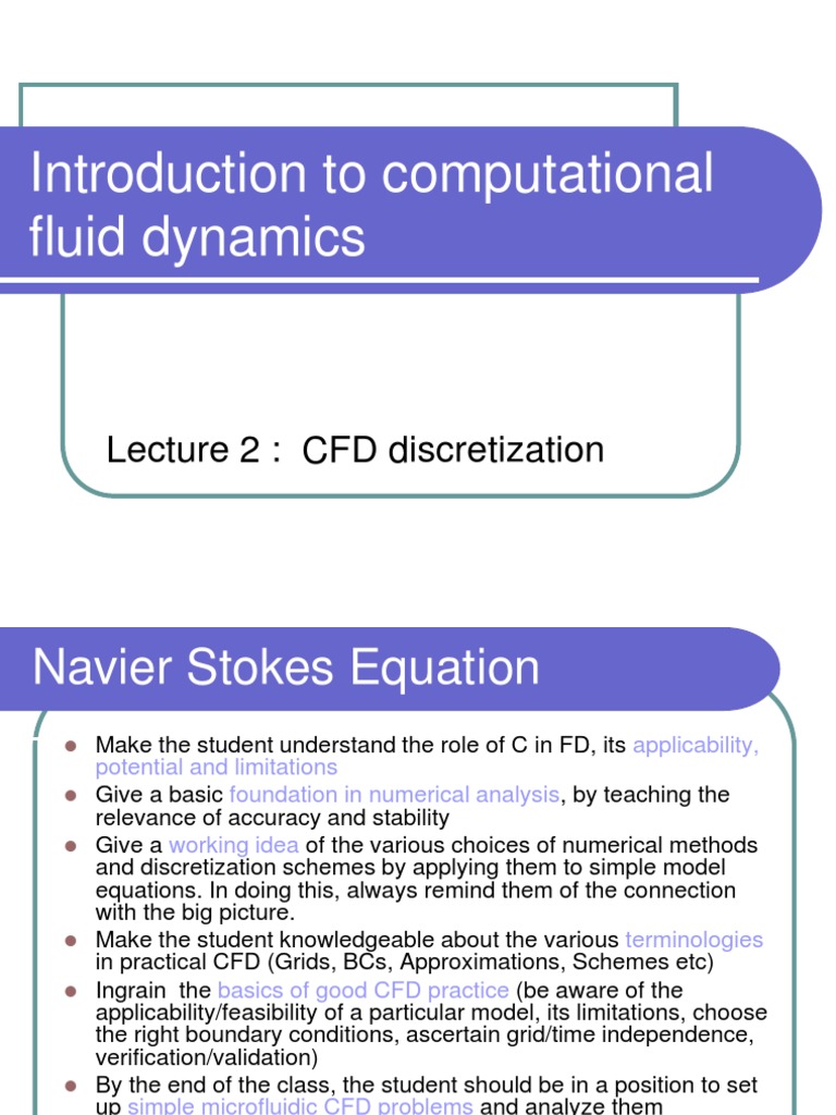 Introduction To Computational Fluid Dynamics Lecture 2 CFD