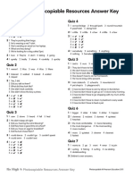 Fly High 4 Photocopiable Resources Answer Key: Quiz 1 Quiz 4