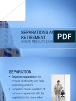 Retirement and Separations