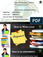Academic Reading & Writing - How To Write Your Assignment