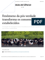 Fenômeno Da Pós-Verdade Transforma Os Consensos Já Estabelecidos