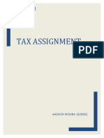 Tax Assignment: Aashish Mishra 1820602