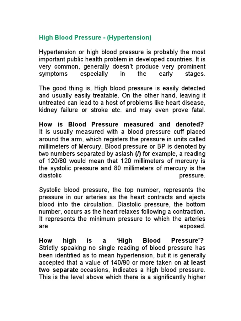 Understanding High Blood Pressure | PDF | Hypertension | Blood Pressure