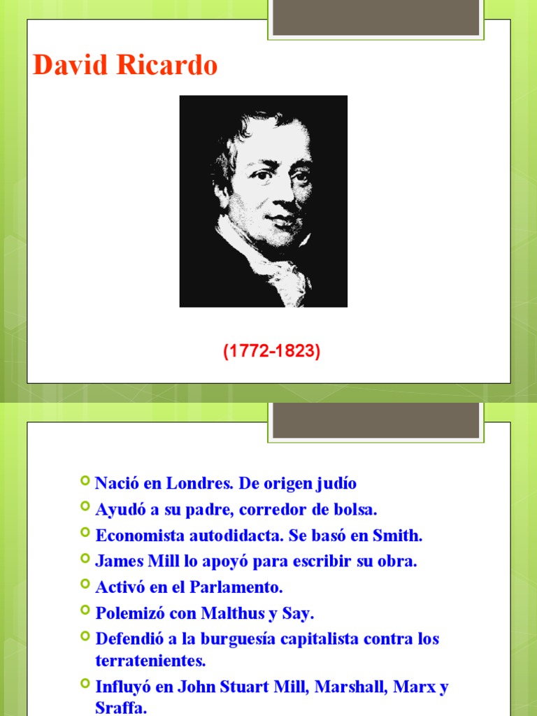 Teoría Económica de David Ricardo | PDF | Bienes | Capital (economía)