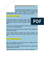 Advantages and Disadvantages of Public and Private Schools