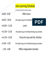 Remote Learning Schedule