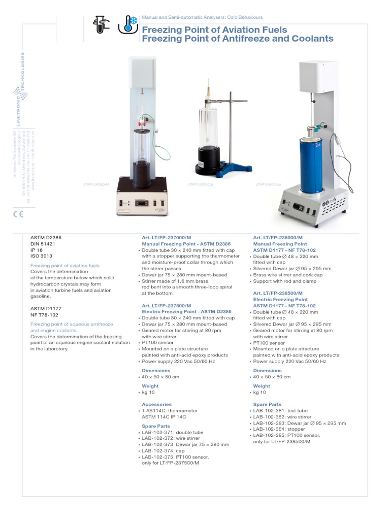Freezing Point Analysis Equipment | PDF | Temperature | Mechanical ...