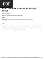 SAP Customer Activity Repository 4.0 FPS01: Warning