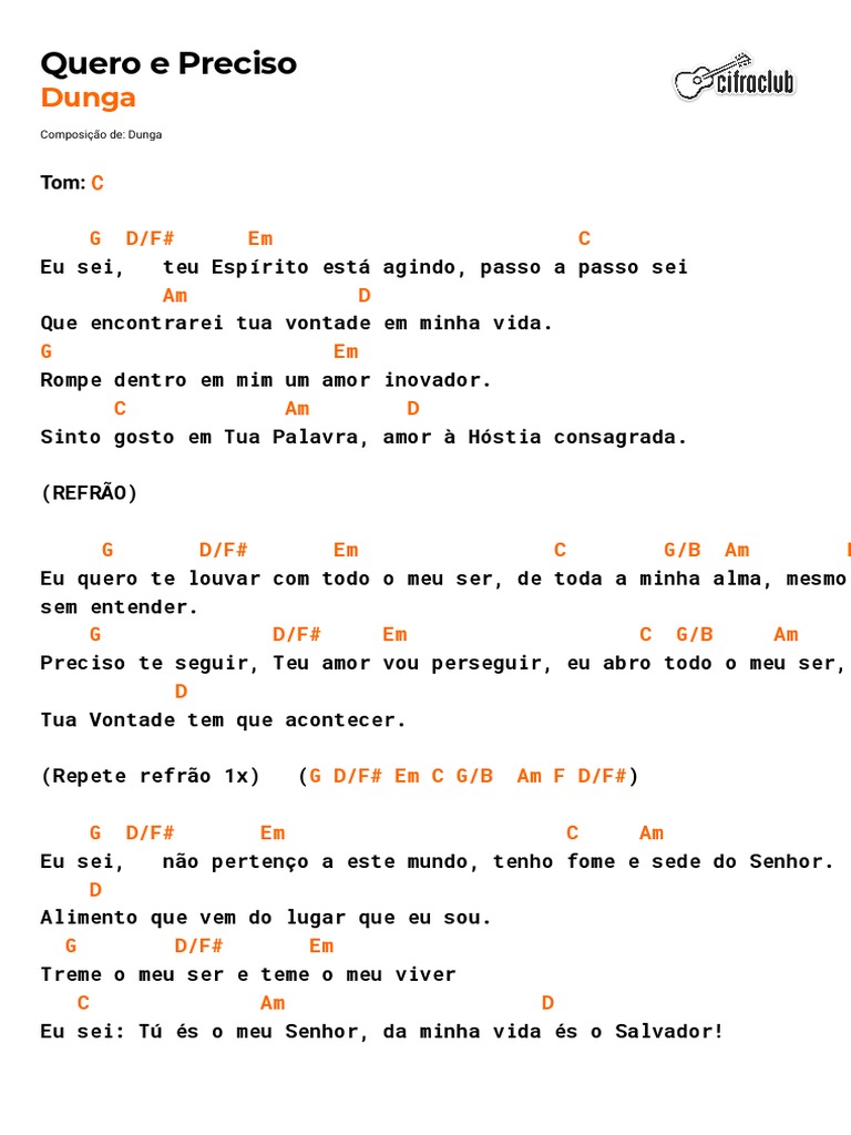 Cifra Club - Dunga - Quero e Preciso