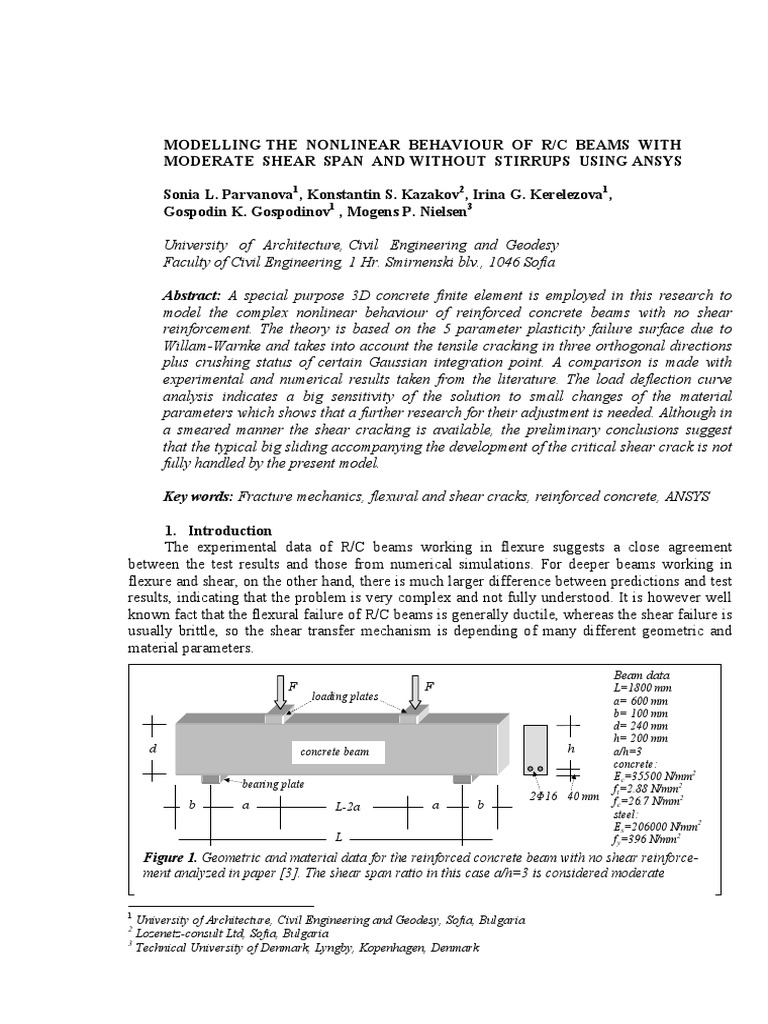 Modelling The Nonlinear Behaviour of RC Beams With PDF | PDF