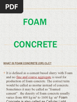 foam concrete