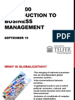 ADM 1100 Introduction To Business Management: September 19