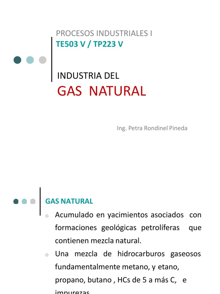 Procesos en la Industria del Gas Natural | PDF | Gas natural | Gas ...