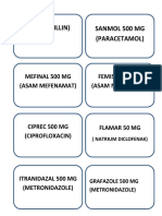 Sanmol 500 MG (Paracetamol) (Amoxicillin) : Femisic 500 MG (Asam Mefenamat) Mefinal 500 MG (Asam Mefenamat)
