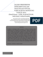 Analisis Preferensi Konsumen Dalam Penggunaan Social Messenger Di Kota Bandung TAHUN 2014 (Studi Kasus: LINE, KAKAOTALK, Wechat, Whatsapp)