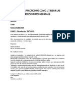 Ejercicio Práctico de Como Utilizar Las Disposiciones Legales 07-09-2020