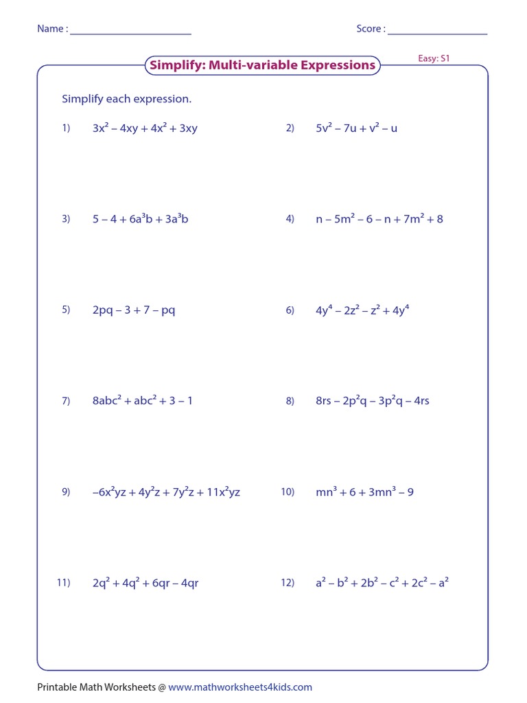 Manipulation of Algebraic Expressions 2 | PDF | Teaching Methods ...