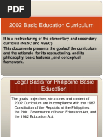 2002 Basic Education Curriculum