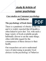 Case Study & Article of Consumer Psychology