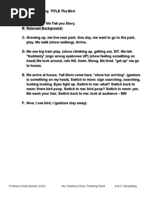 Planning Sheet_My Childhood Story