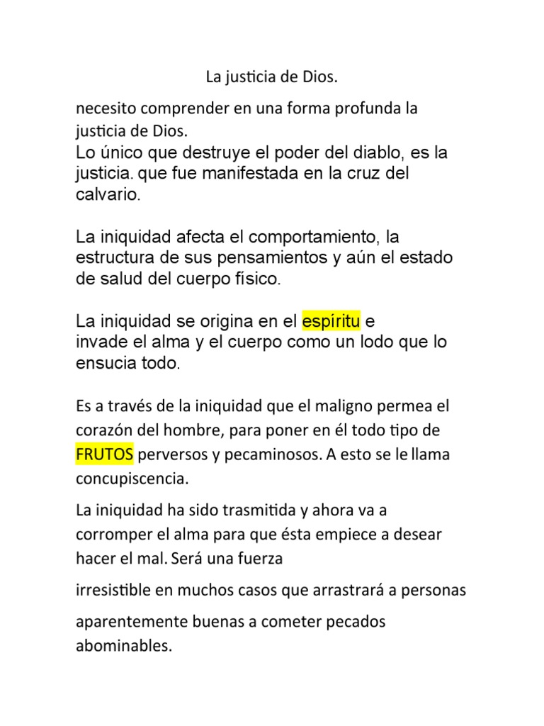 Justicia de Dios y la Iniquidad | PDF | Pecado | Alma