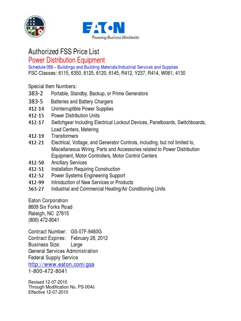 GSA Contract PDF | PDF | United States Postal Service | Electric Power  Distribution