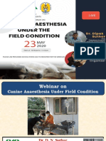 Webinar On Canine Anaesthesia Under Field Condition 17 05 2020