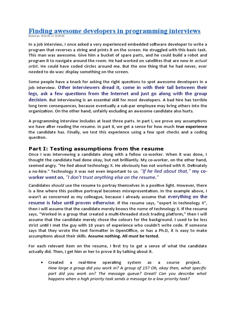 Finding Awesome Developers in Programming Interviews: A Guide to ...