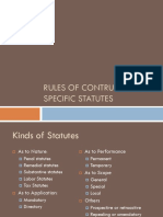 Rules of construction of specific statutes