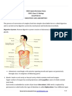 CBSE Quick Revision Notes CBSE Class-11 Biology Chapter-16 Digestion and Absorption