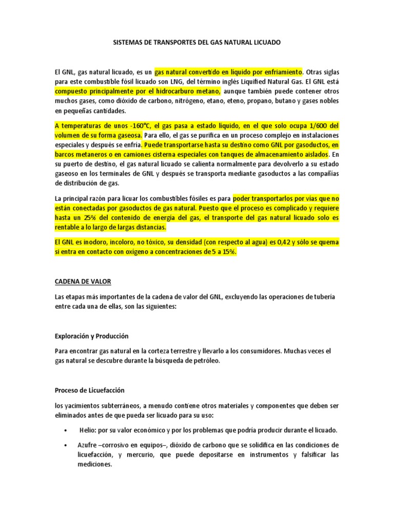 Sistemas de Transportes Del GNL | PDF | Gas natural licuado | Gas natural