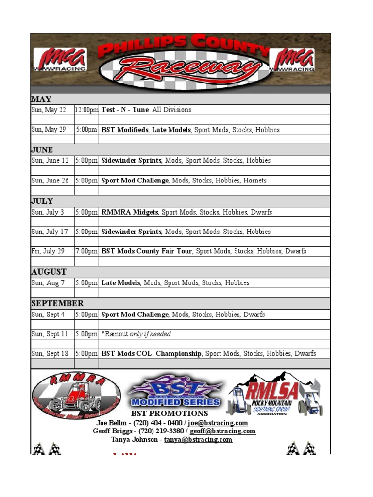 2023 Race Schedule and Events | PDF