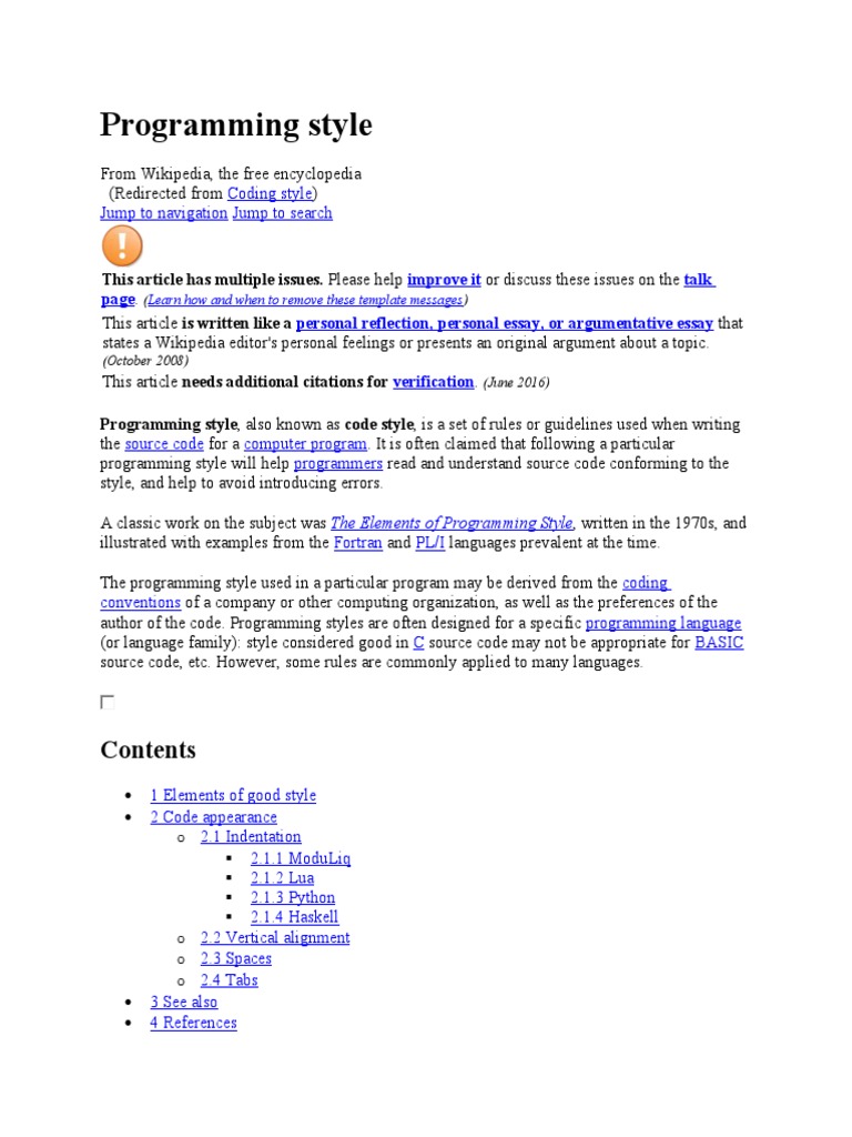 Programming Style: Improve It Talk Personal Reflection, Personal Essay ... image.