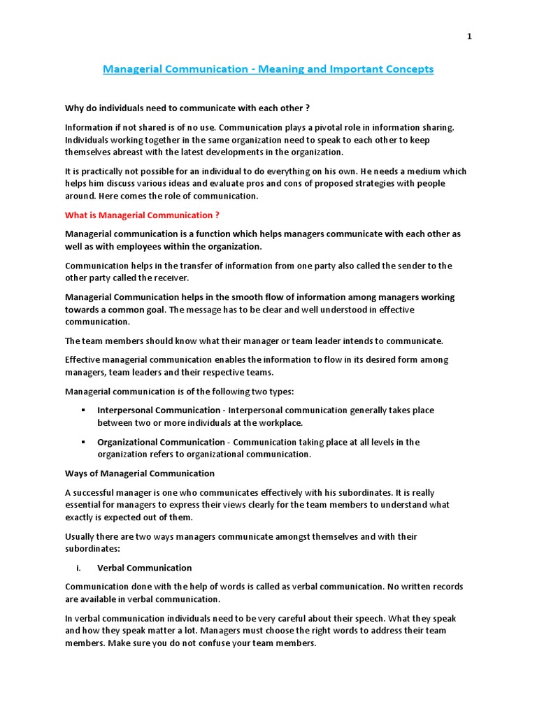 Understanding Managerial Communication | PDF | Communication ...