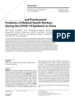 Mental Health and Psychosocial Problems of Medical Health Workers During The COVID-19 Epidemic in China