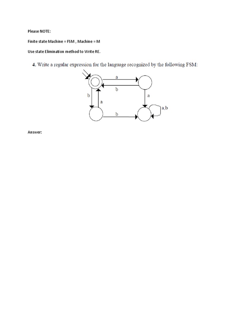 FSM State Elimination Method Guide | PDF