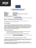 CJ 101.001 Introduction To Criminal Justice COURSE SYLLABUS: Spring 2013
