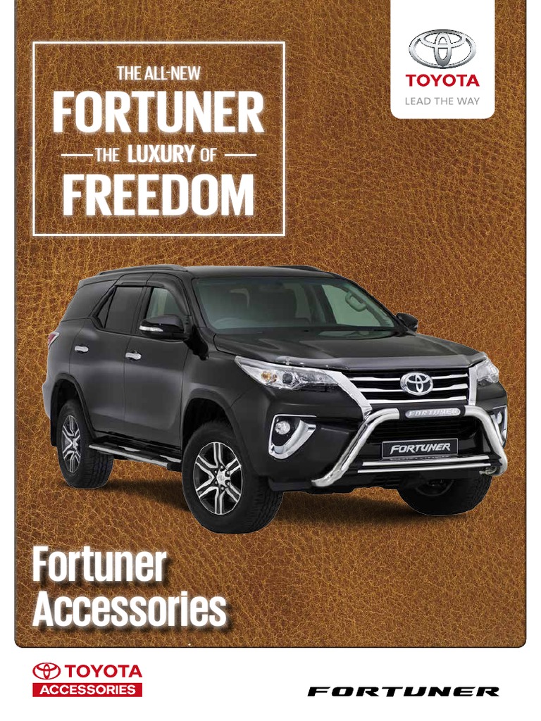 Toyota Fortuner Accessories Guide | PDF | Headlamp | Rear Wheel Drive ...