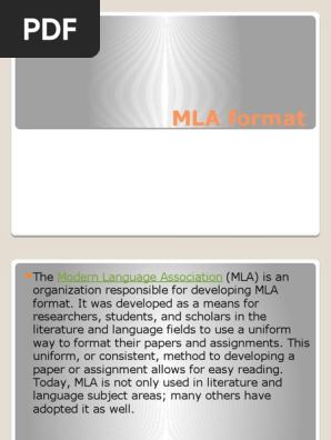 MLA format