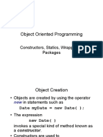 Object Oriented Programming: Constructors, Statics, Wrappers & Packages