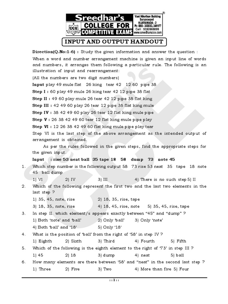 Reasoning - Input and Output | Evaluation