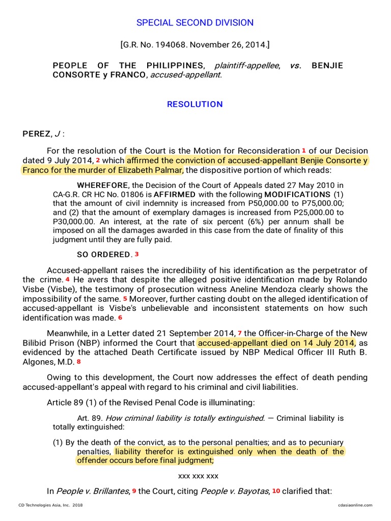 Plaintiff-Appellee Vs Vs Accused-Appellant: Special Second Division ...