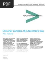 Life After Campus, The Accenture Way: Video Transcript