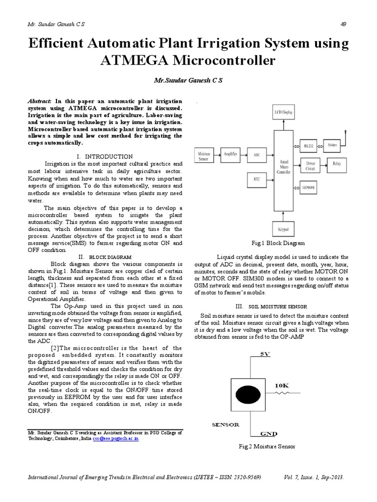 Automatic Irrigation System with ATMEGA | PDF | Analog To Digital ...
