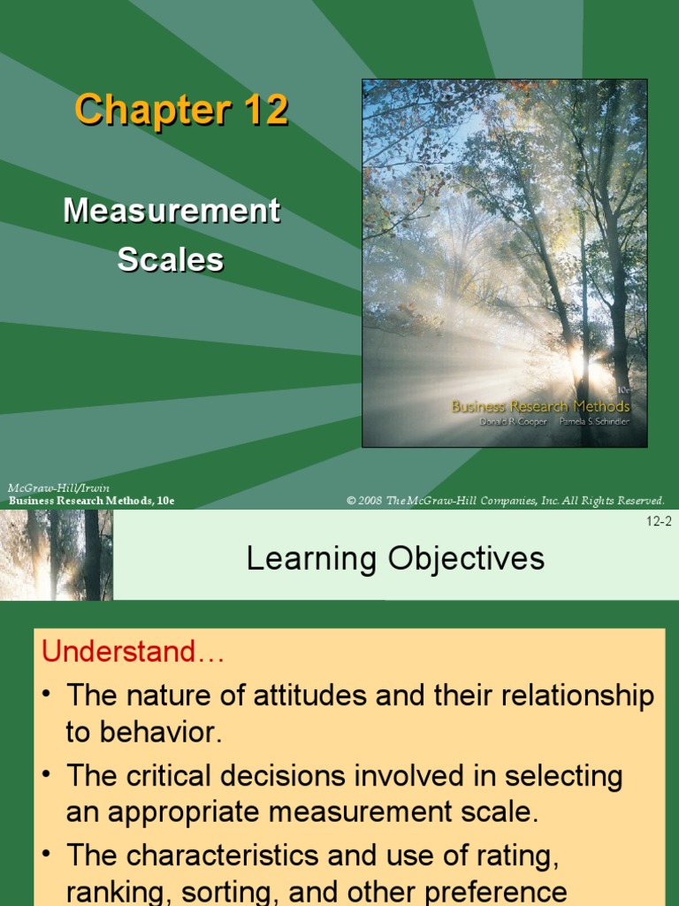 Chapter 10, Measurement Scales PDF Attitude (Psychology