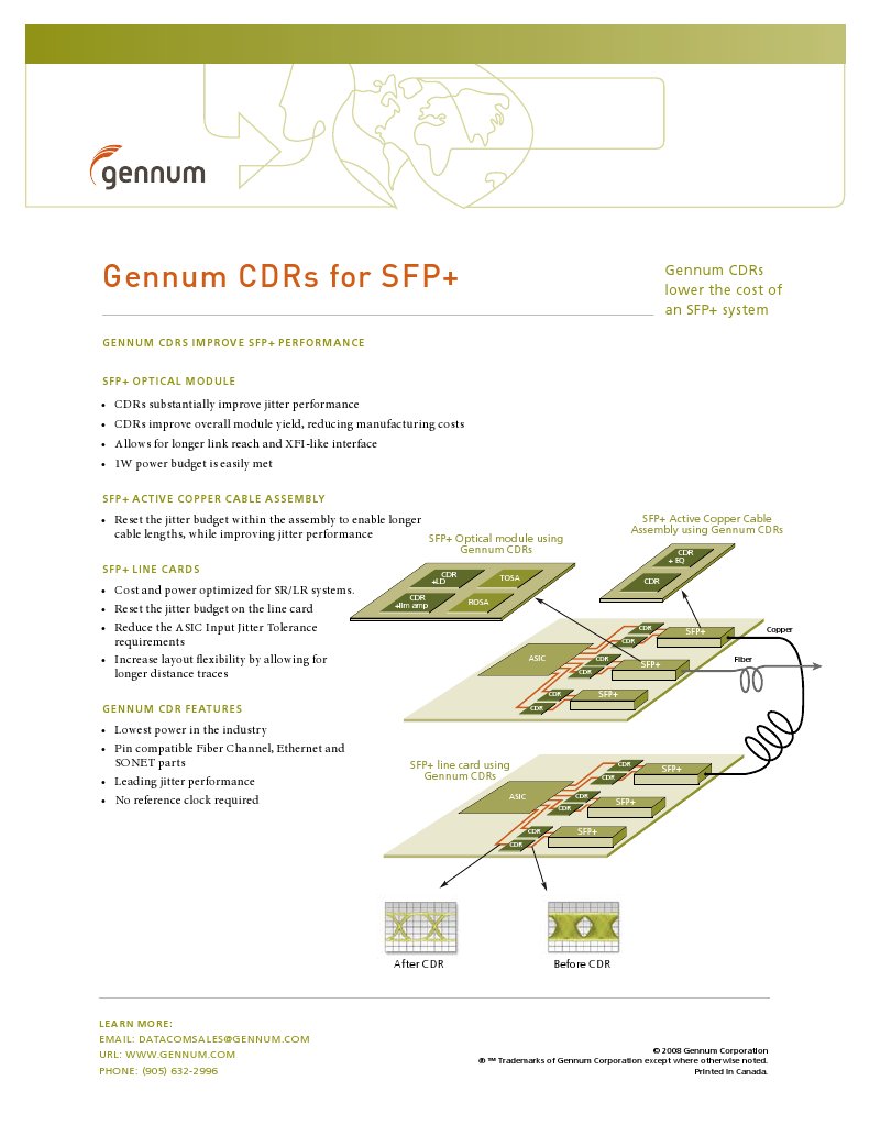 CDR For SFP | PDF | Computer Networking | Telecommunications Standards