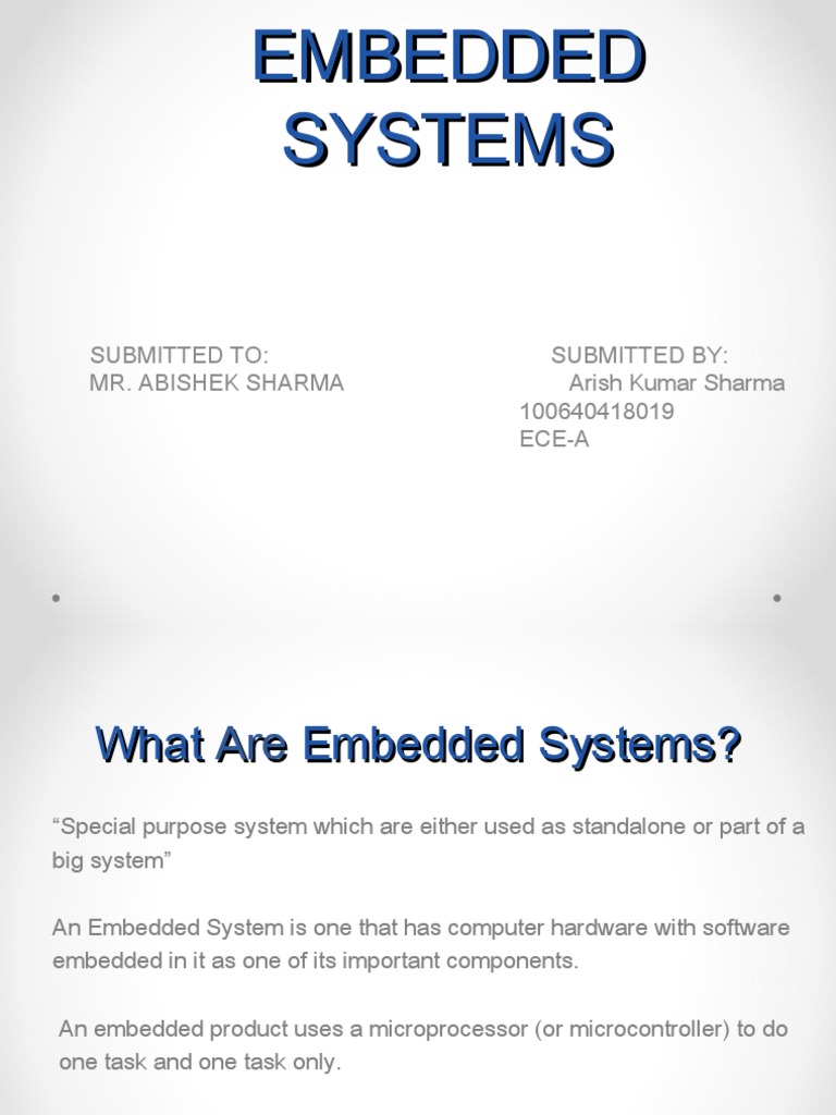 Understanding Embedded Systems Basics | PDF | Microprocessor | Embedded ...