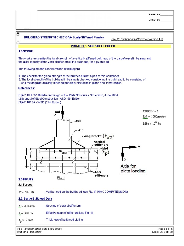 Bulkhead Strength Check for Offshore Vessels | PDF | Buckling ...