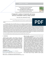 Comparative Analysis of Materials and Energy Between Sustainable Roadway Rating Systems