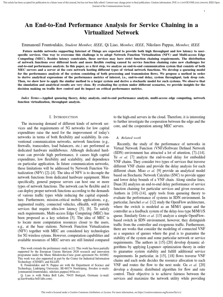 An End-to-End Performance Analysis For Service Chaining in A ...